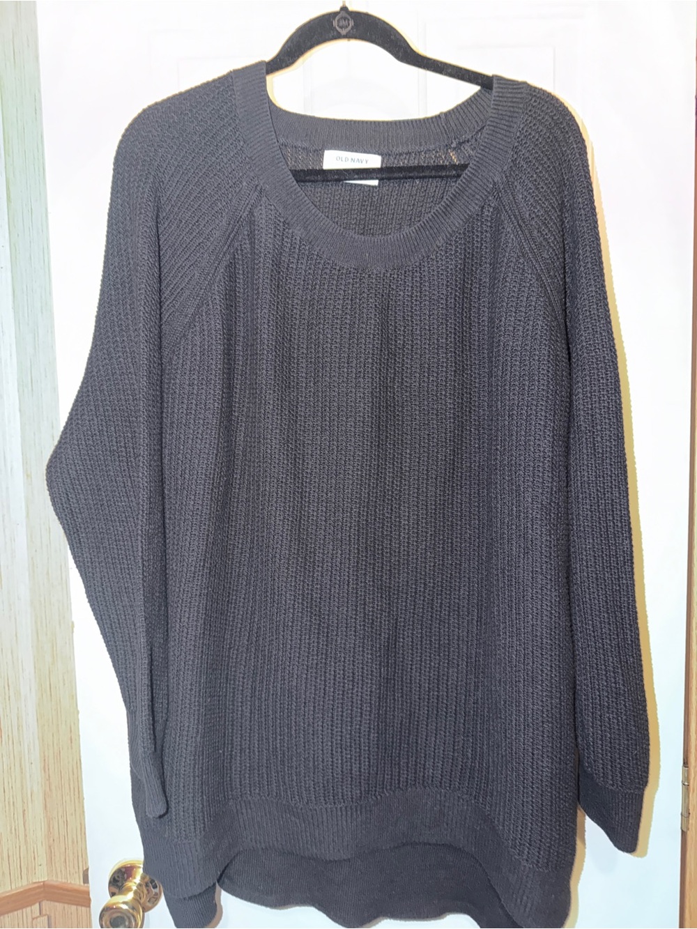 Old Navy Women's black Knit Sweater - Cozy Crewneck